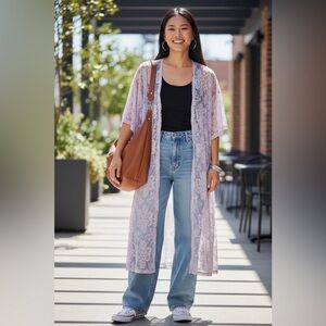 Boho Pale Lilac Lace Cover Up by Lauren Conrad